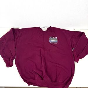 Vintage 90's Hanes Washington State Ferries Men's Burgundy Crewneck Sweater